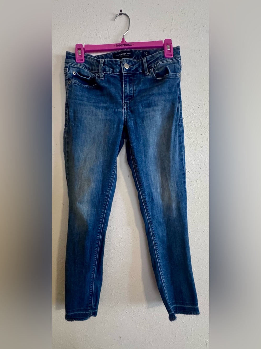 Women's Lucky Blue Denim Jeans Lolita Crop size  4/27
